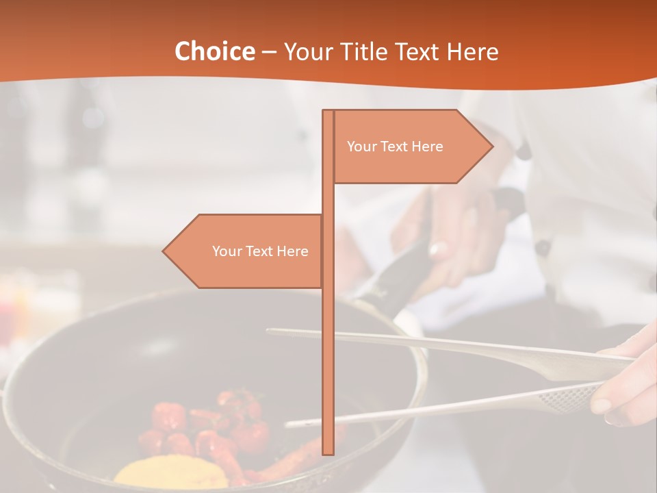 A Woman Cooking Food In A Pan On A Stove PowerPoint Template