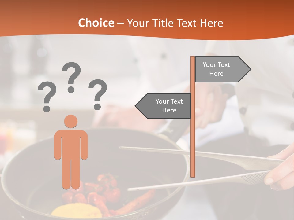 A Woman Cooking Food In A Pan On A Stove PowerPoint Template