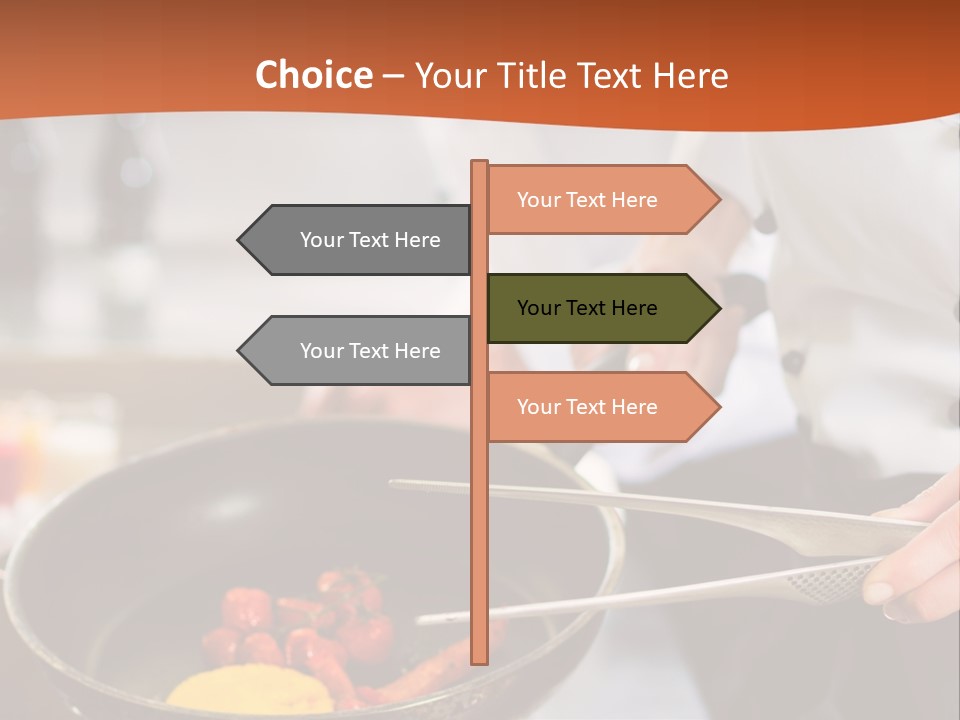 A Woman Cooking Food In A Pan On A Stove PowerPoint Template