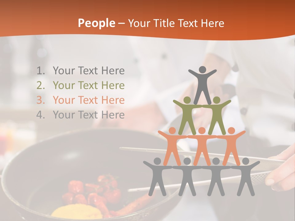 A Woman Cooking Food In A Pan On A Stove PowerPoint Template