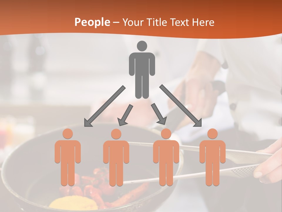 A Woman Cooking Food In A Pan On A Stove PowerPoint Template