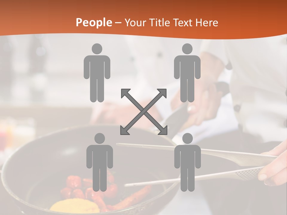 A Woman Cooking Food In A Pan On A Stove PowerPoint Template