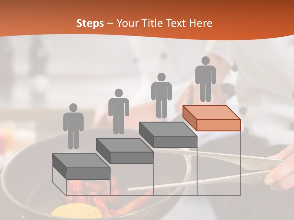 A Woman Cooking Food In A Pan On A Stove PowerPoint Template