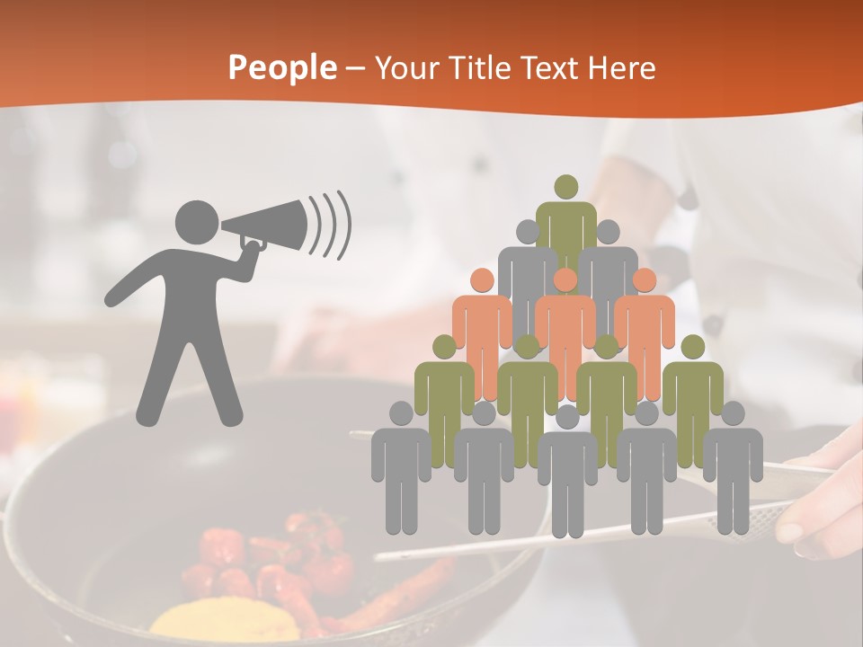 A Woman Cooking Food In A Pan On A Stove PowerPoint Template