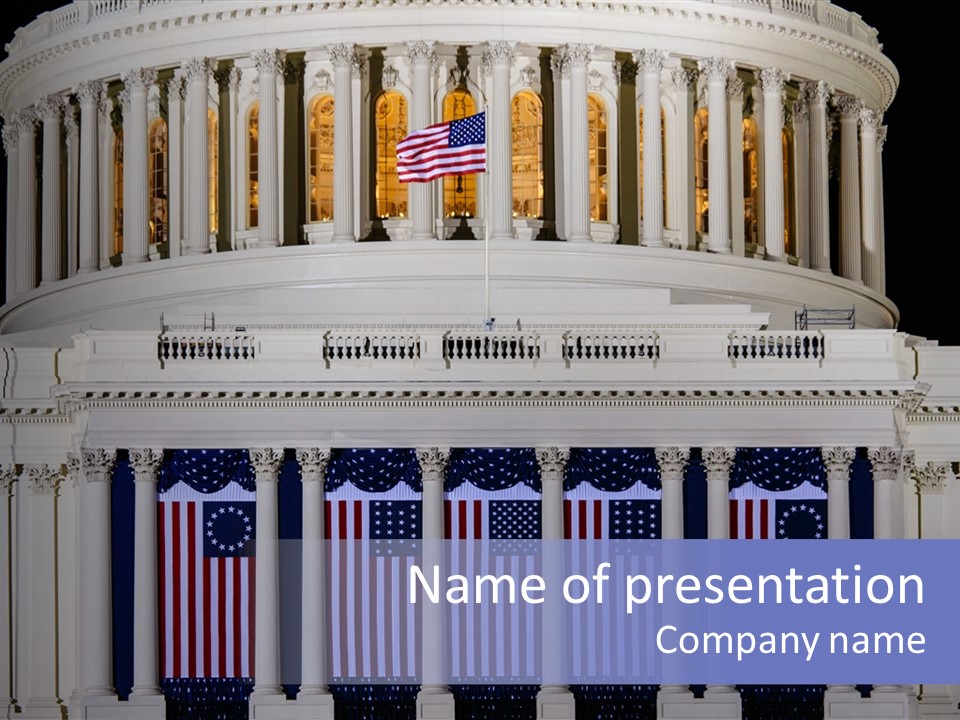 Government Washington Night PowerPoint Template