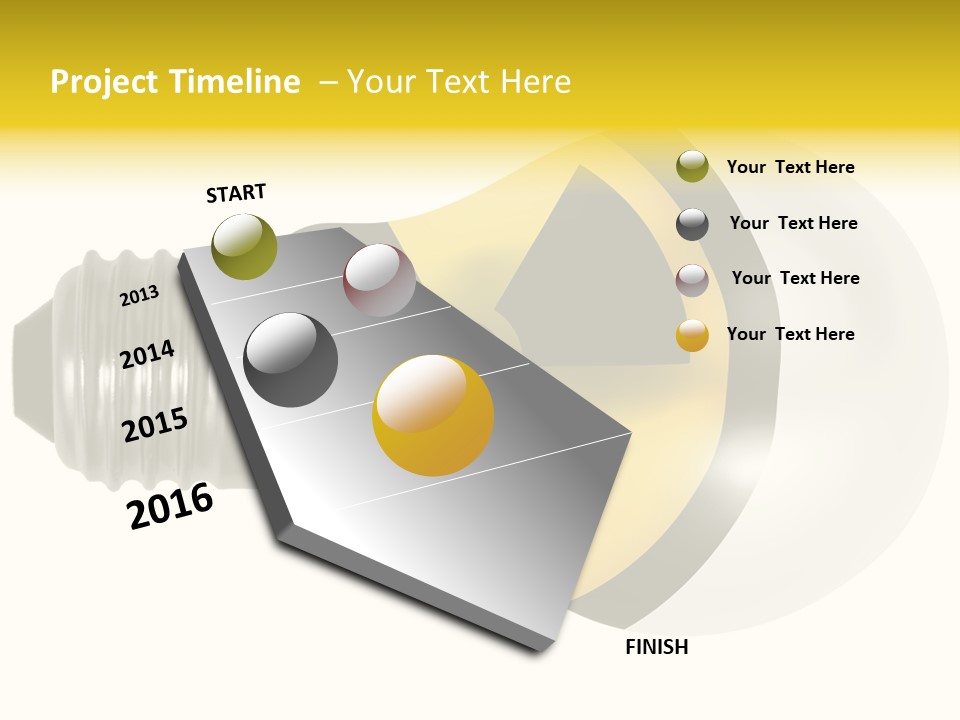 Attention Ray Yellow PowerPoint Template