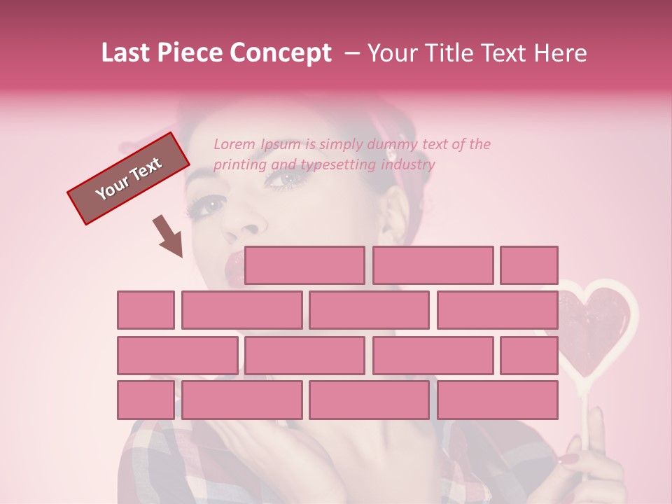 Vitality Red Pinup Girl PowerPoint Template