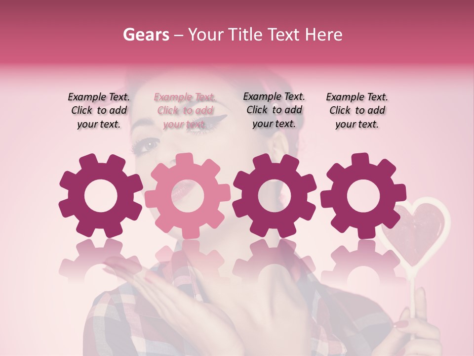 Vitality Red Pinup Girl PowerPoint Template