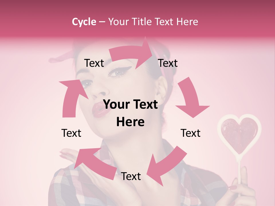 Vitality Red Pinup Girl PowerPoint Template