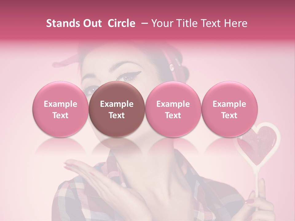 Vitality Red Pinup Girl PowerPoint Template