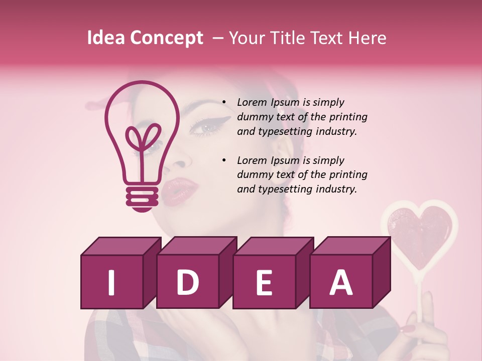 Vitality Red Pinup Girl PowerPoint Template