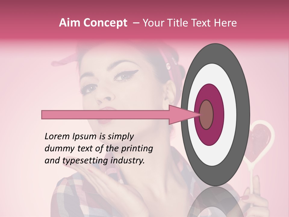 Vitality Red Pinup Girl PowerPoint Template