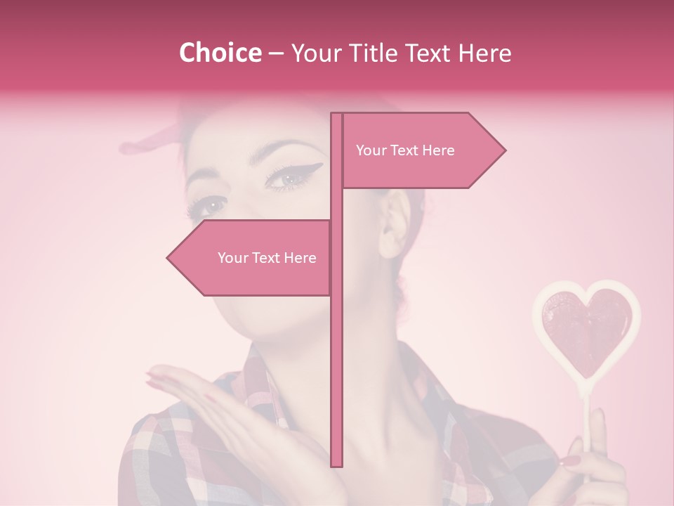 Vitality Red Pinup Girl PowerPoint Template