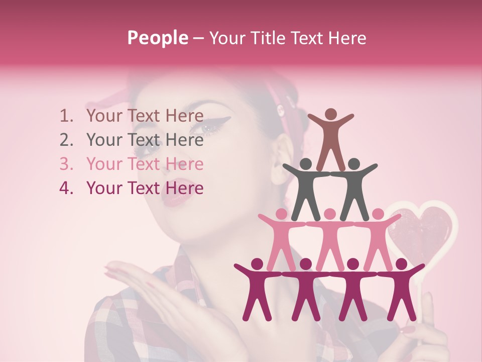 Vitality Red Pinup Girl PowerPoint Template