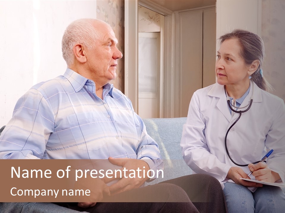 Patient Man Indoors PowerPoint Template