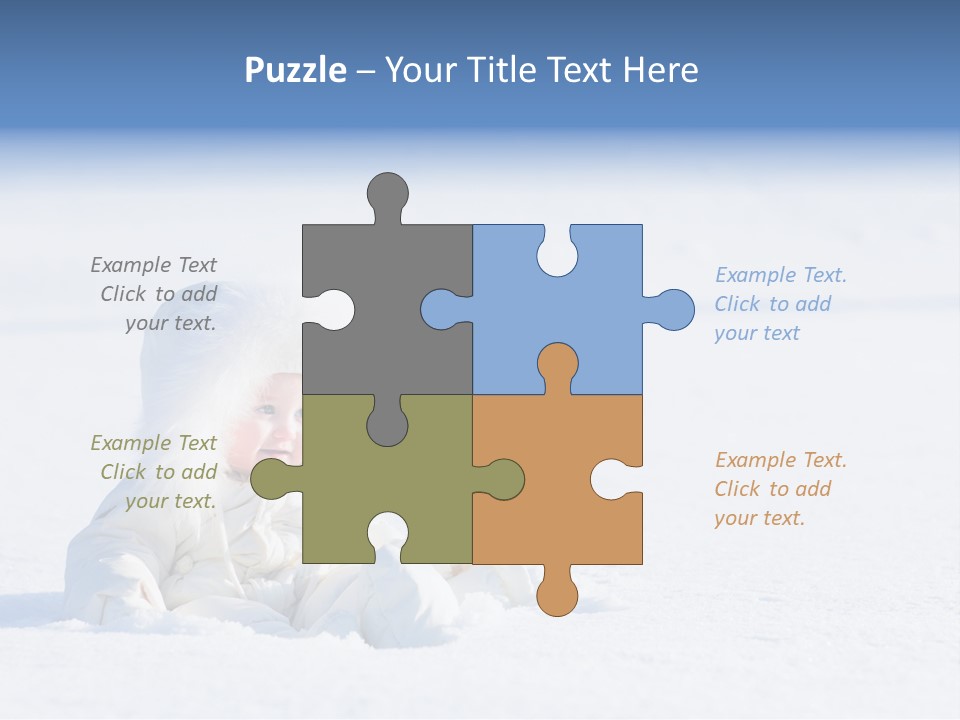 Cold Blue Childhood PowerPoint Template