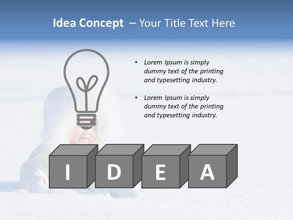 Cold Blue Childhood PowerPoint Template