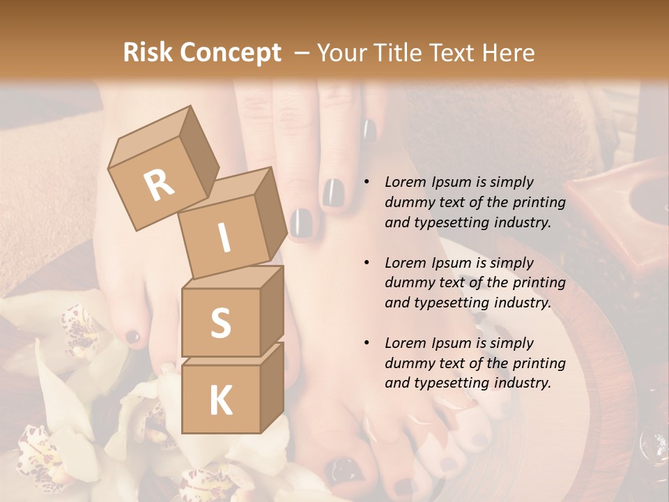 A Woman's Feet With Flowers On A Plate PowerPoint Template