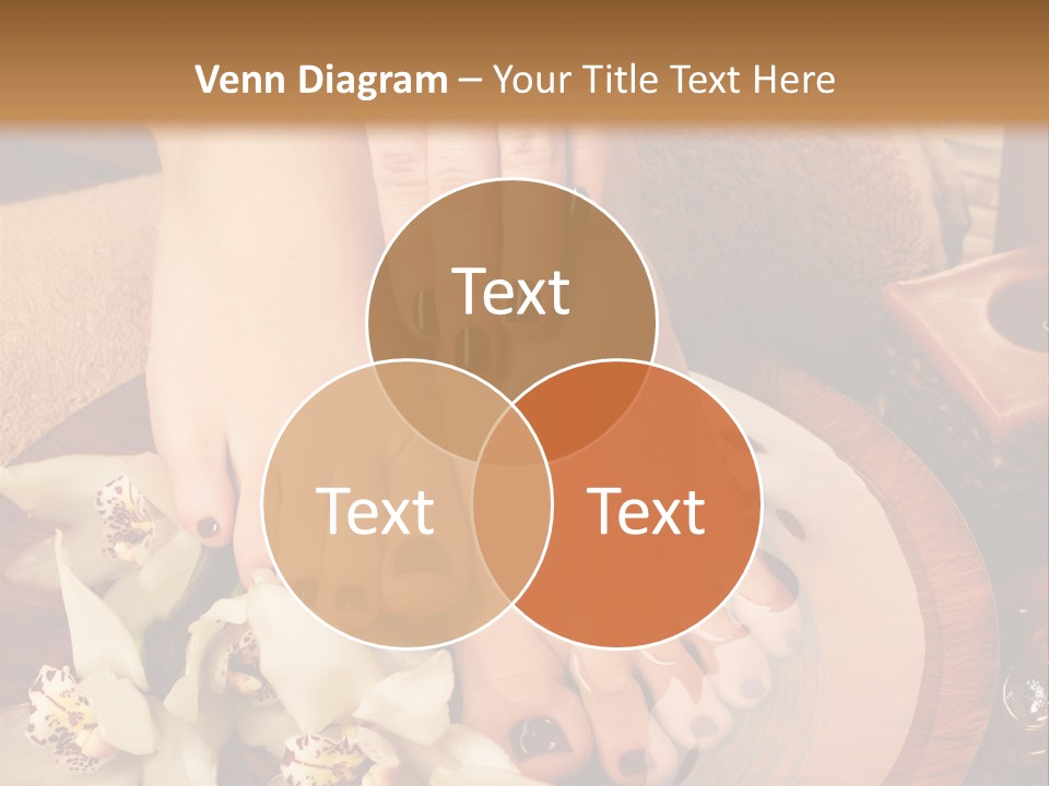 A Woman's Feet With Flowers On A Plate PowerPoint Template