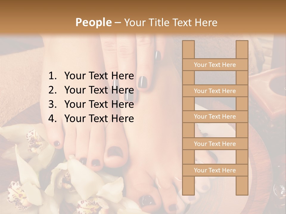 A Woman's Feet With Flowers On A Plate PowerPoint Template