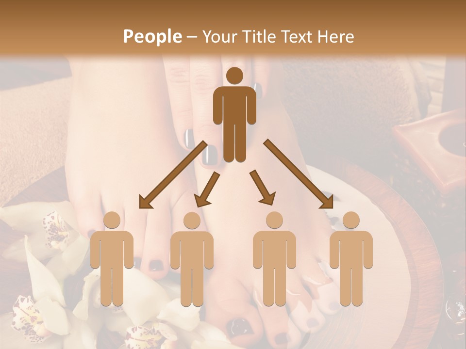 A Woman's Feet With Flowers On A Plate PowerPoint Template