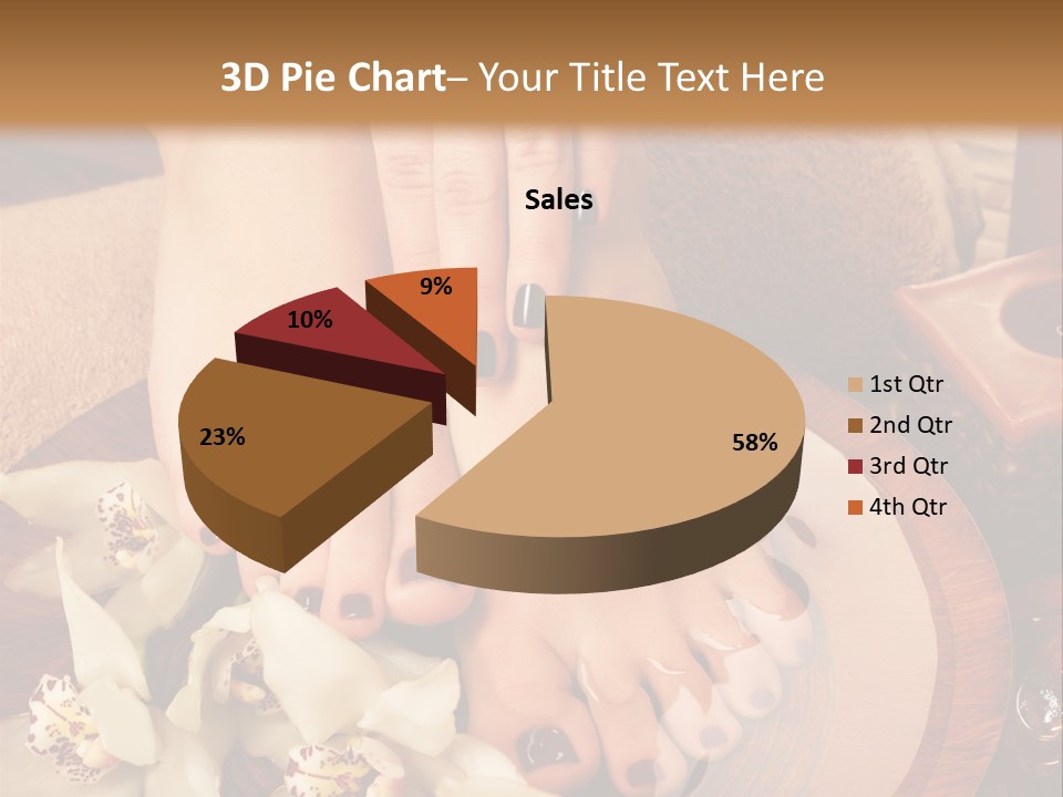 A Woman's Feet With Flowers On A Plate PowerPoint Template