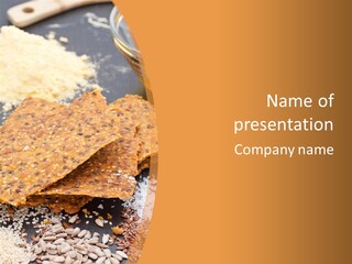 A Plate With Crackers And Other Foods On It PowerPoint Template