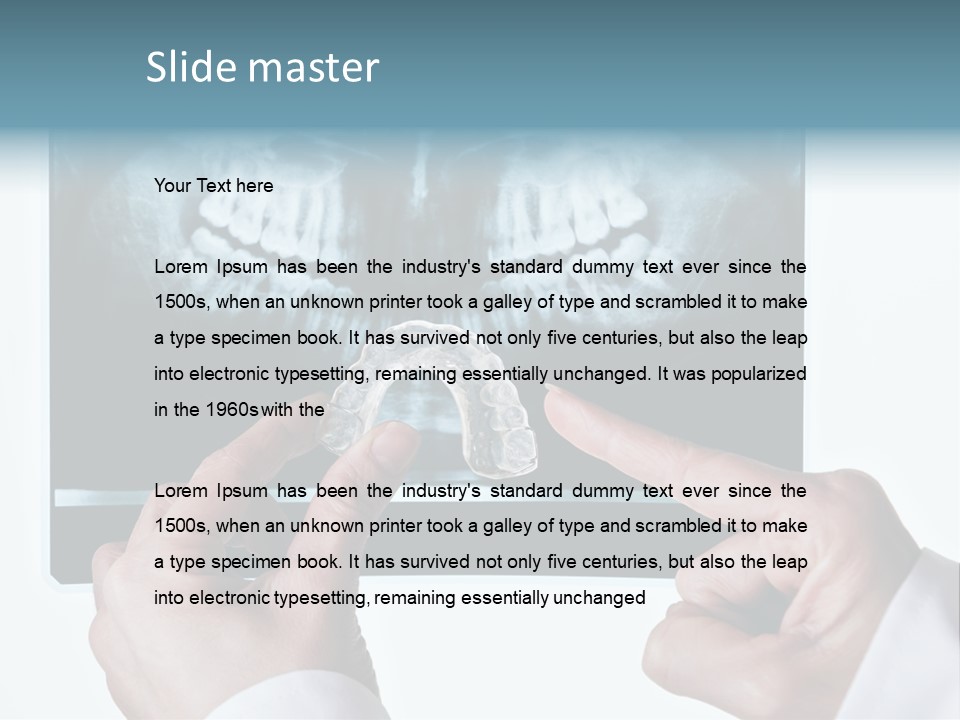 A Person Holding A Tooth In Front Of A X - Ray PowerPoint Template