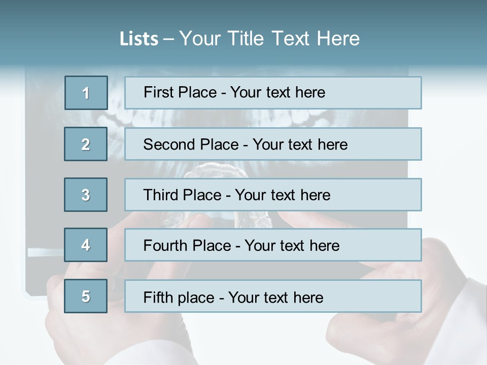 A Person Holding A Tooth In Front Of A X - Ray PowerPoint Template