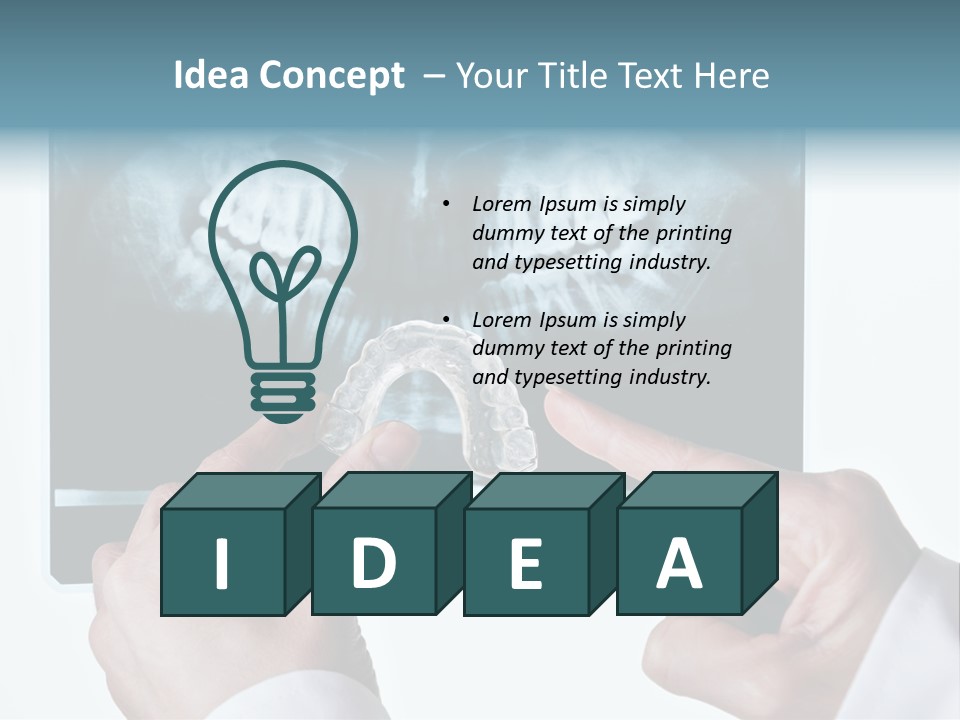 A Person Holding A Tooth In Front Of A X - Ray PowerPoint Template