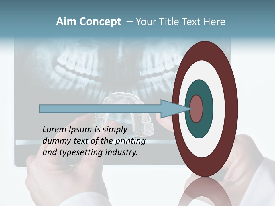 A Person Holding A Tooth In Front Of A X - Ray PowerPoint Template
