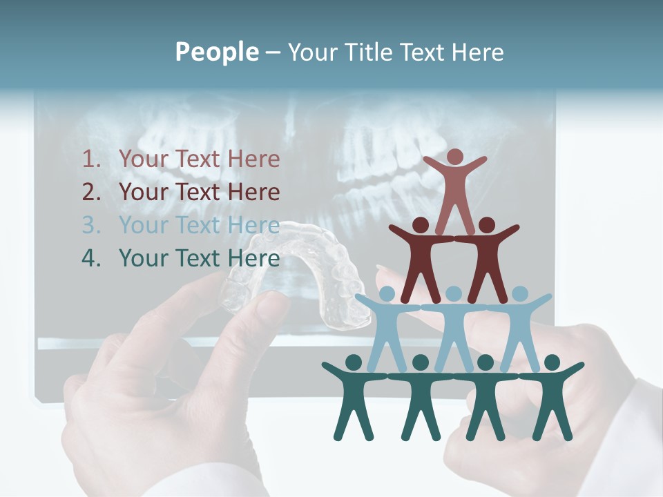 A Person Holding A Tooth In Front Of A X - Ray PowerPoint Template