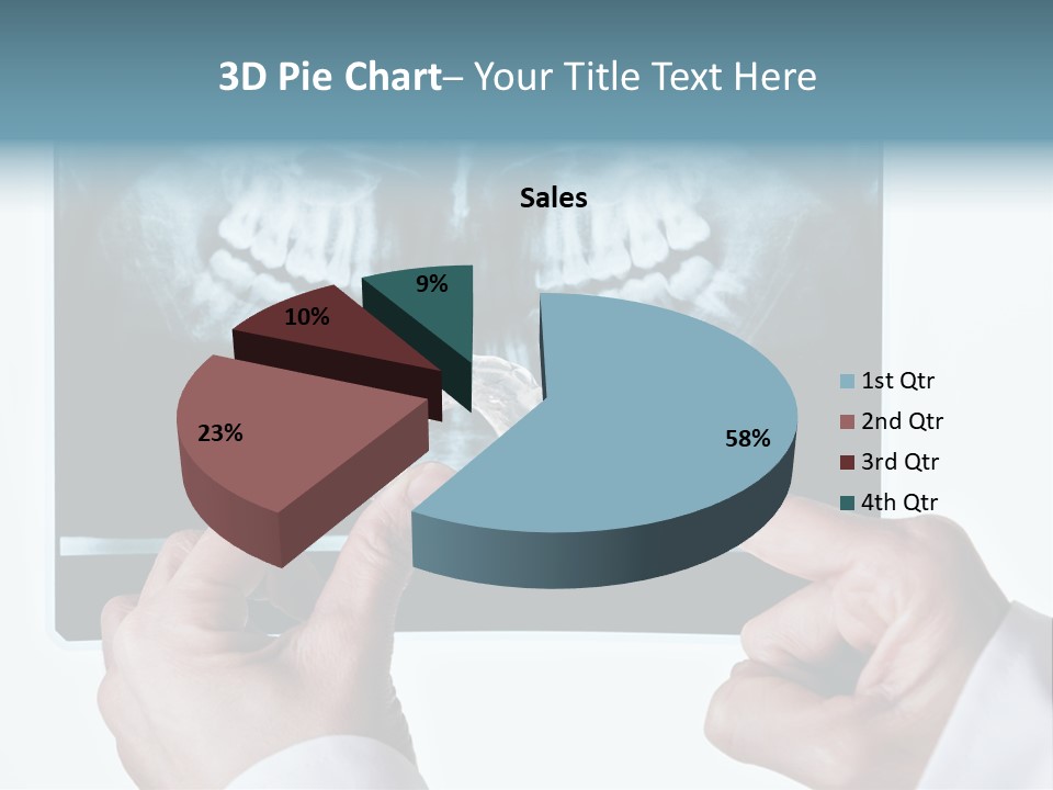 A Person Holding A Tooth In Front Of A X - Ray PowerPoint Template