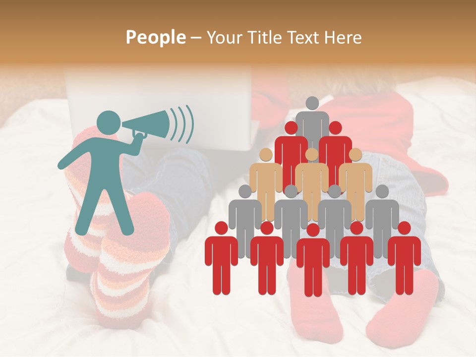 Female Personal Computer PowerPoint Template