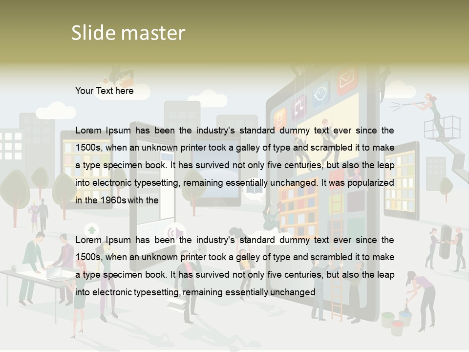 Work Upload Network PowerPoint Template