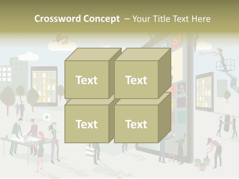 Work Upload Network PowerPoint Template