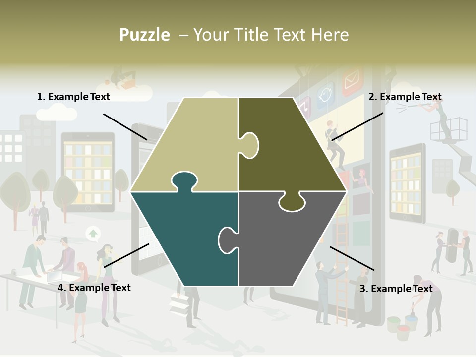 Work Upload Network PowerPoint Template