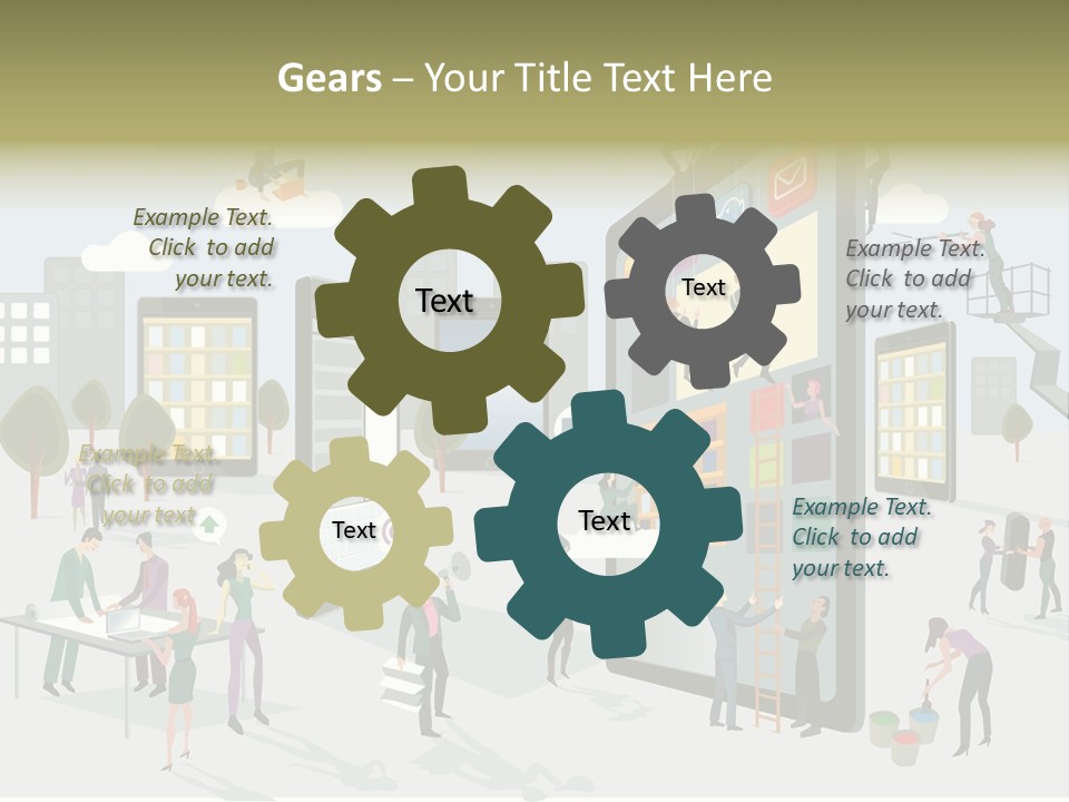 Work Upload Network PowerPoint Template