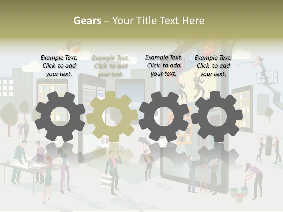 Work Upload Network PowerPoint Template