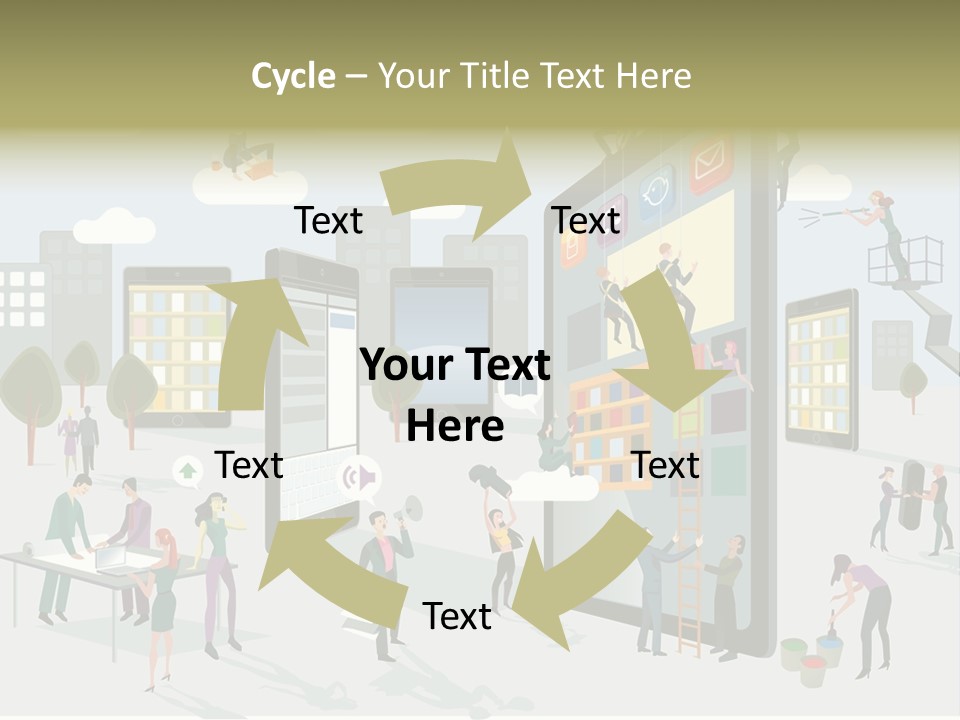 Work Upload Network PowerPoint Template