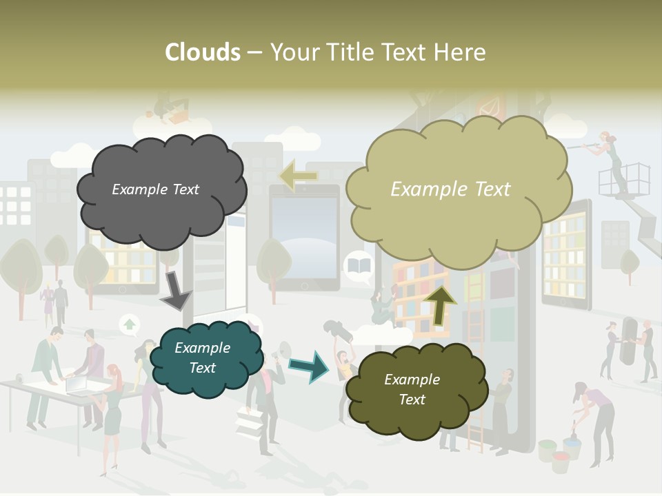 Work Upload Network PowerPoint Template
