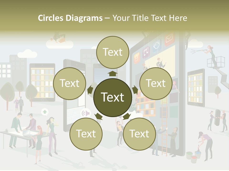 Work Upload Network PowerPoint Template