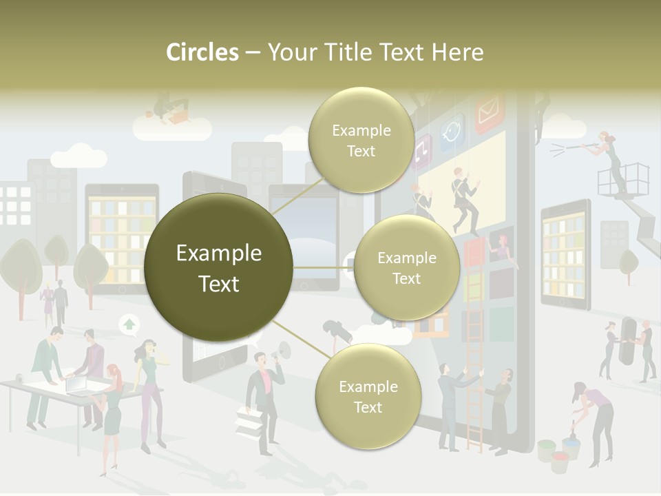 Work Upload Network PowerPoint Template