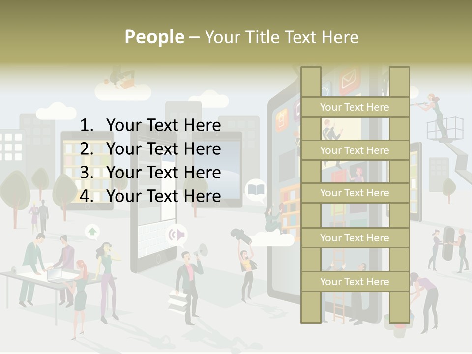 Work Upload Network PowerPoint Template