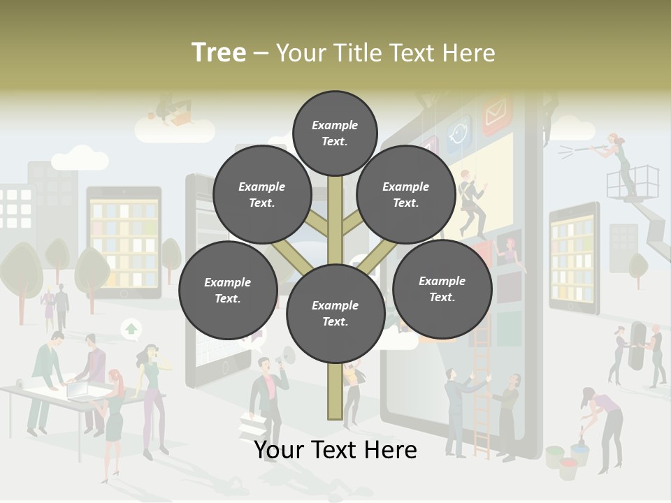 Work Upload Network PowerPoint Template