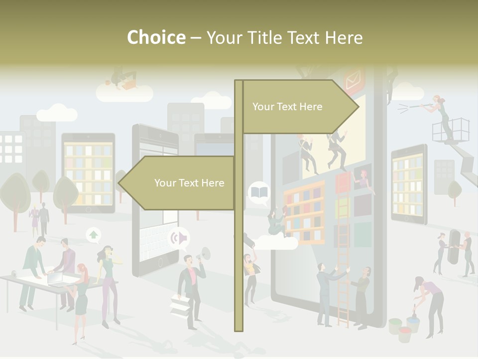 Work Upload Network PowerPoint Template