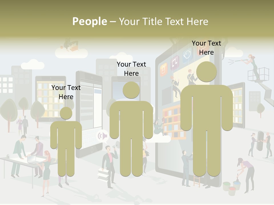 Work Upload Network PowerPoint Template