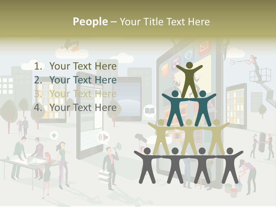Work Upload Network PowerPoint Template