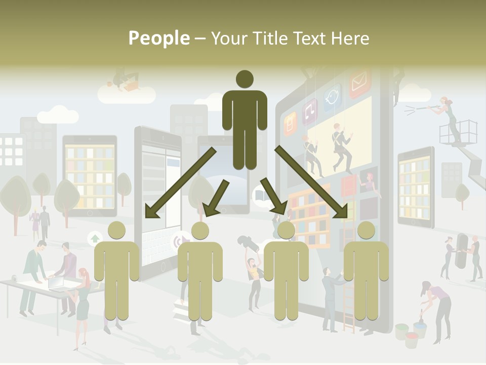 Work Upload Network PowerPoint Template