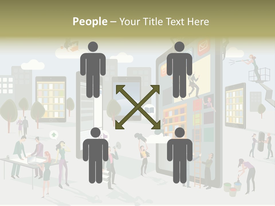 Work Upload Network PowerPoint Template